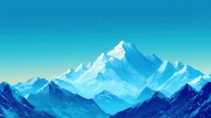 abstract background with snowy mountain peaks and clear blue skies, crisp and clean tones, natural and majestic, minimalist layout