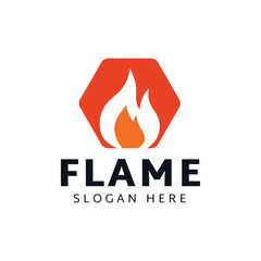 Fire or flame logo design isolated on white background.