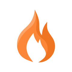 Fire or flame icon design isolated on white background.