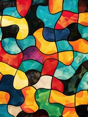 Fototapeta premium A colorful geometric pattern that repeats across the canvas