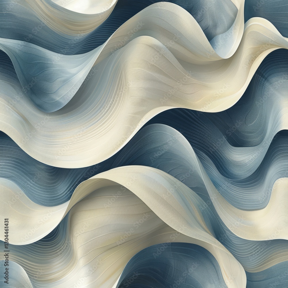 Poster a wavy, abstract pattern composed of curved lines that intertwine and flow harmoniously.