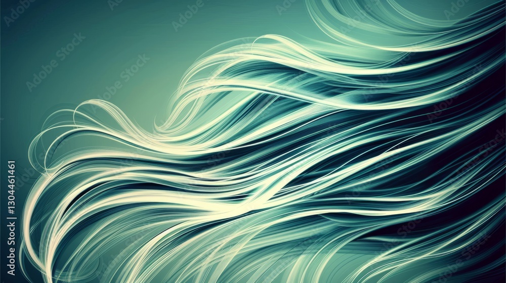 Poster a wavy, abstract pattern composed of curved lines that intertwine and flow harmoniously.