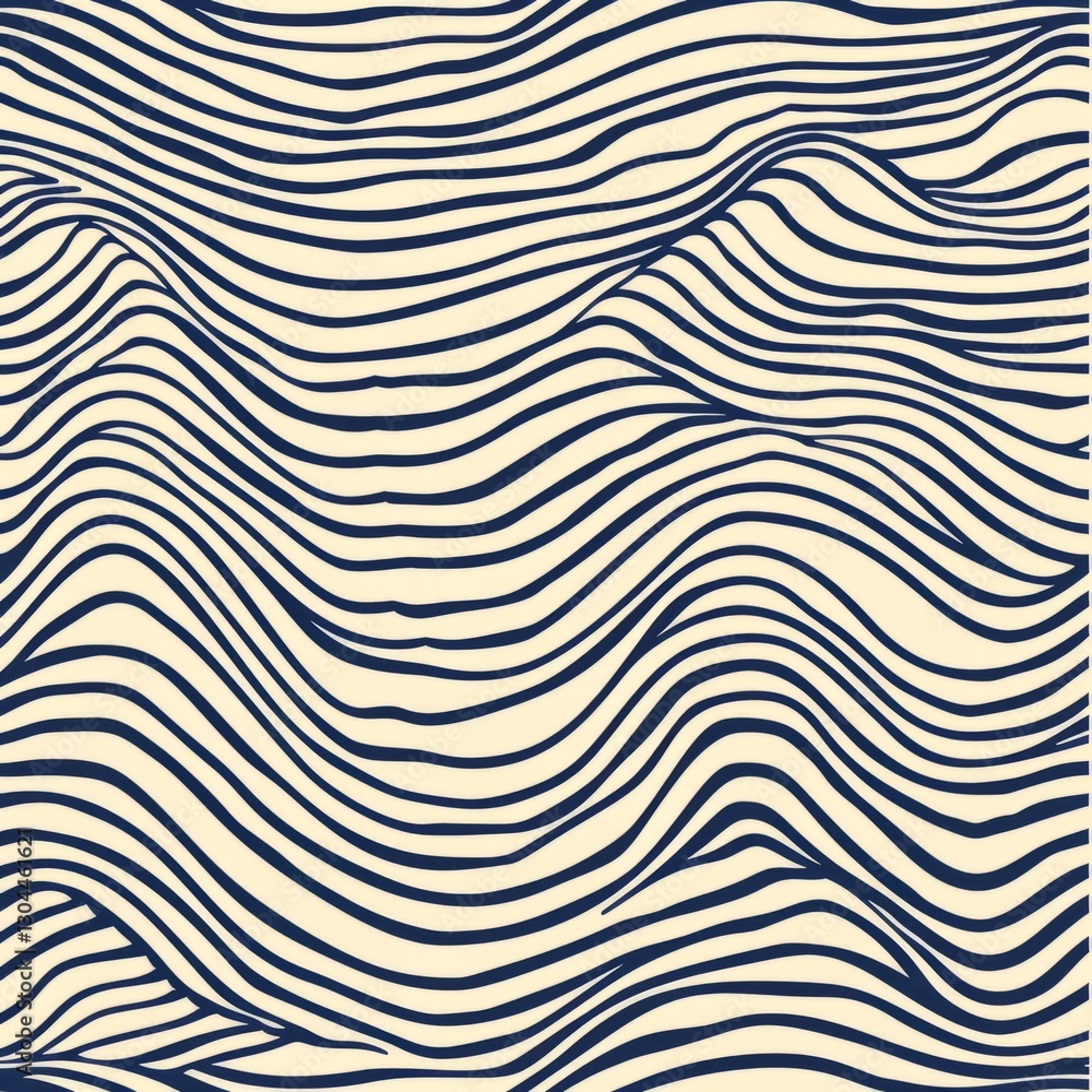 Poster a wavy, abstract pattern composed of curved lines that intertwine and flow harmoniously.