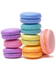 Fototapeta premium Colorful Macarons Stacked High