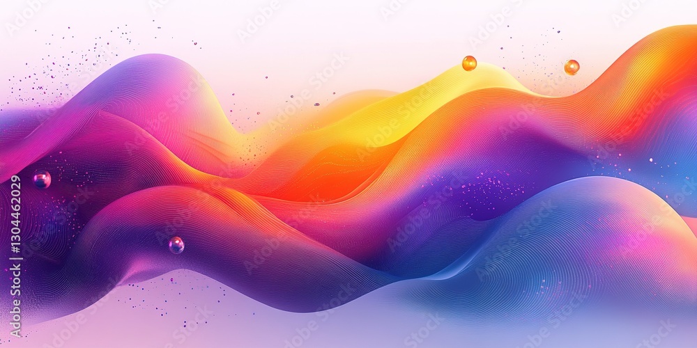 Poster vibrant abstract waves showcase dynamic colors and fluid shapes in a mesmerizing pattern