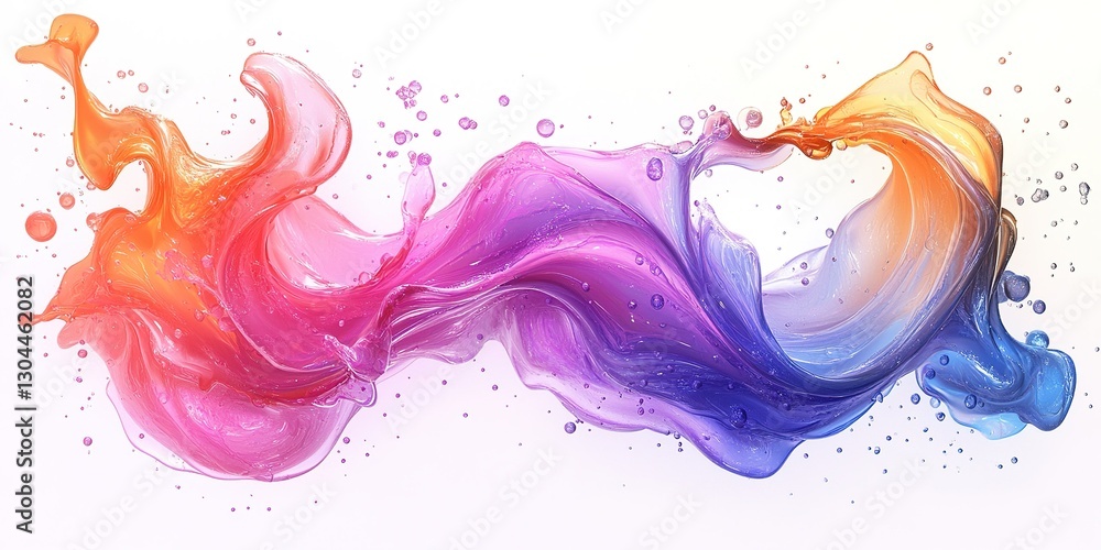 Poster colorful abstract swirl with dynamic fluid movement and vibrant gradients on a white background