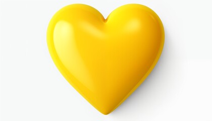 Fototapeta premium golden yellow heart on white background