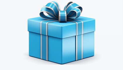 blue gift box with ribbon