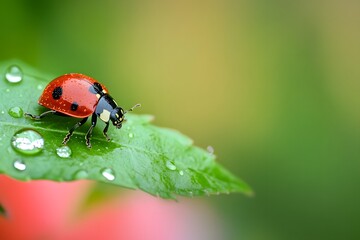 Obraz premium ladybug on leaf