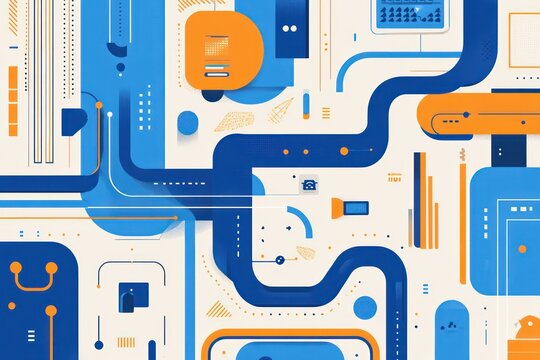 A conceptual illustration of data flowing between devices, with blue digital pathways representing seamless information exchange in a technological network.