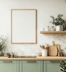 Fototapeta premium Modern Kitchen with Frame Space