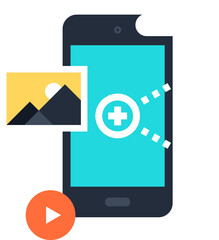 Share flat web icon concept