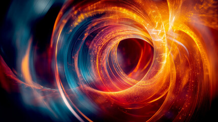 Obraz premium Vibrant abstract swirl with glowing colors and dynamic motion