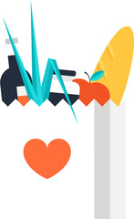 love shopping flat web icon concept