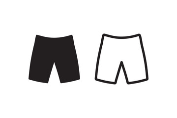 pants icon silhouette vector illustration in black and white, set against a white background