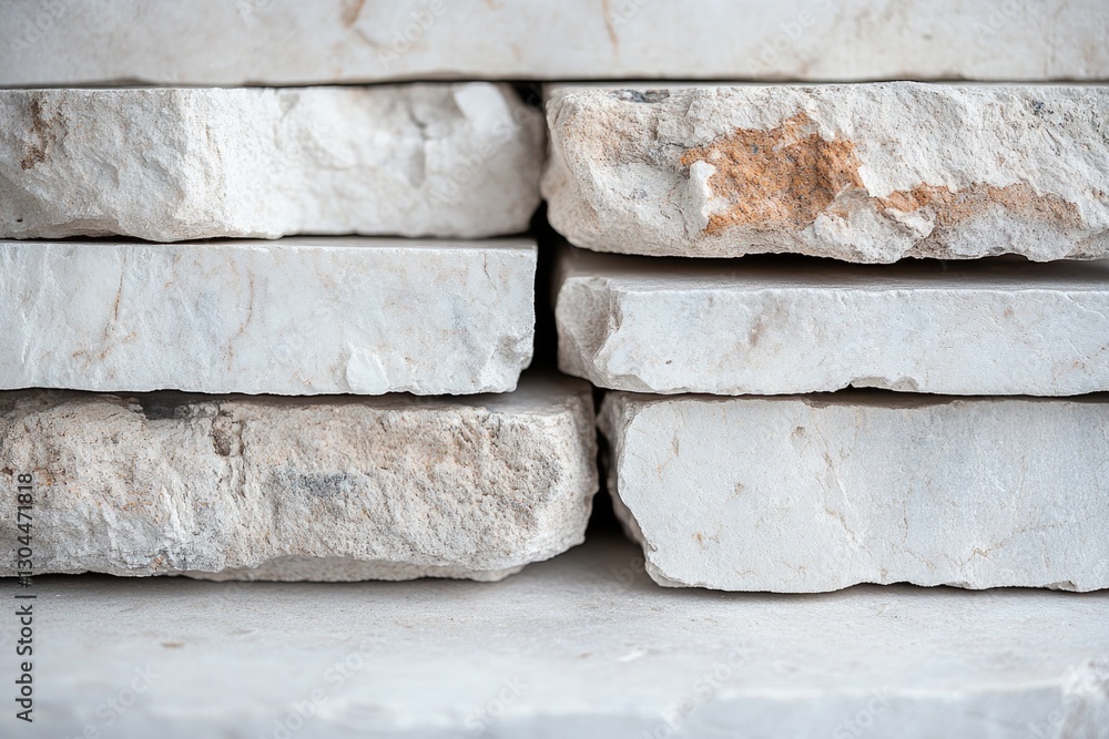 Poster natural stone blocks arranged with unique textures and subtle hu