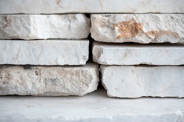 Natural stone blocks arranged with unique textures and subtle hu