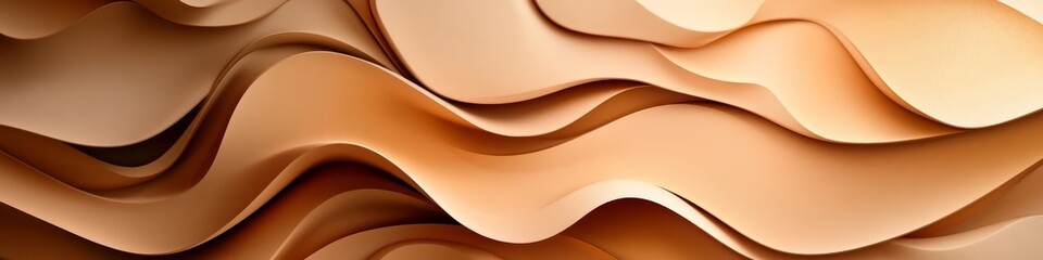 Obraz premium Elegant Waves, Abstract 3D Seamless Texture Pattern in Warm Ivory Tones, Abstract Background