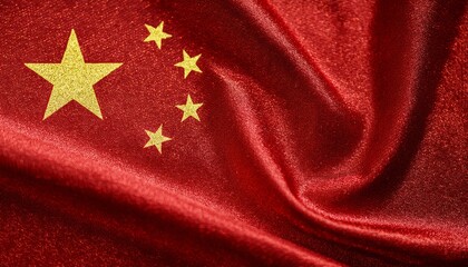 キラキラしている中国の国旗(glitter China flag)
