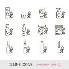 商品アイコン　ラベンダー　コスメ　ラインアイコン