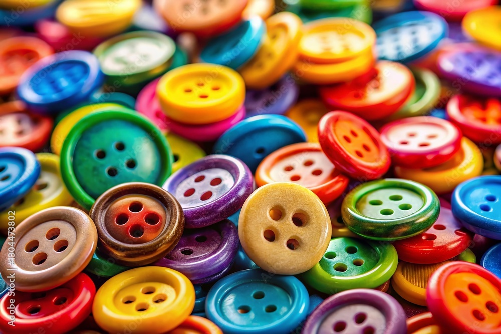 Poster close-up macro shot of colorful marker buttons, high depth of field