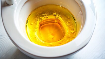 Close-up Macro Shot of Urine Sample in Toilet Bowl - Medical Diagnostic