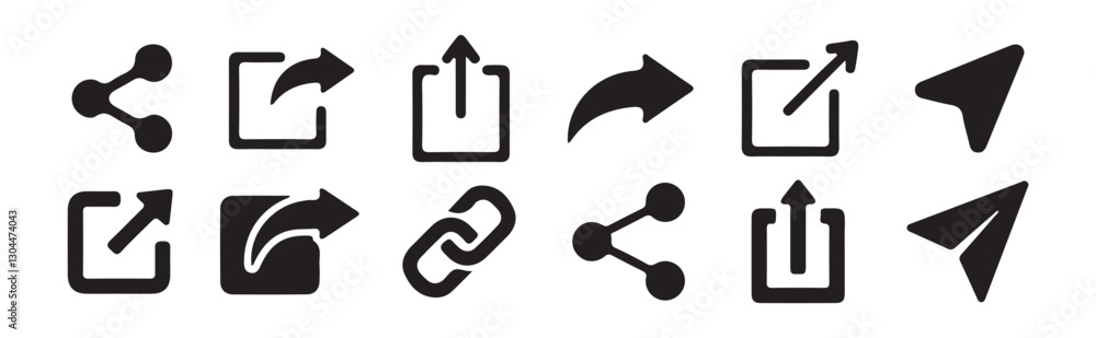 Fototapete Share icon set.arrows Symbol Share Link for Web Site Icon. Send Data Sign. black vector icon. vector illustration eps 10.