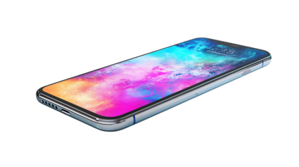 Modern smartphone with vibrant colorful screen.