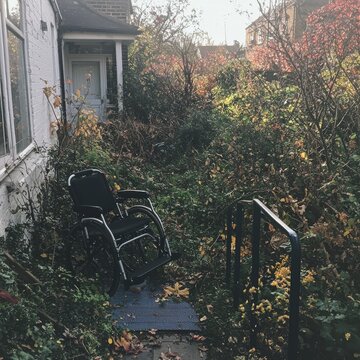 Located in Balham, London, England, a house is equipped with an adaptive wheelchair lift, providing accessibility for disabled people and those who rely on wheelchairs
