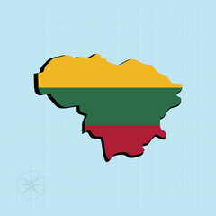 Obraz premium Lithuania map Design Vector illustration graphic 