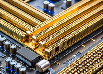 Close-up of PCI Express Slot on Motherboard, High-Resolution Stock Photo