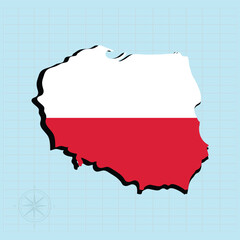 Poland map Design Vector illustration graphic 
