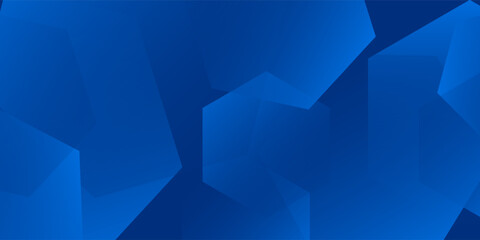Modern abstract blue background with glowing geometric lines. Blue gradient hexagon shape design. Futuristic