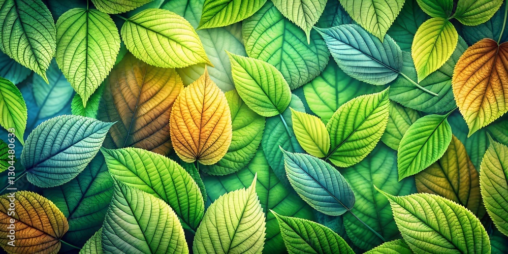 Poster vibrant and lush leaf patterns create a serene and calming abstract background for modern aesthetics