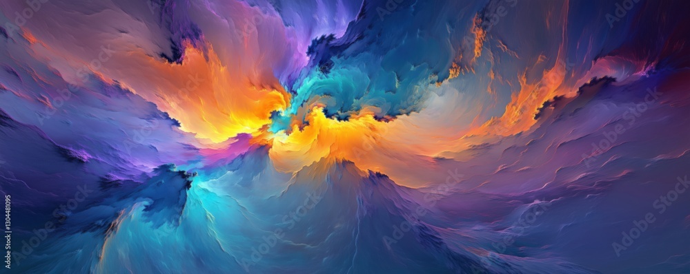 Aufkleber colorful abstract swirl of vibrant hues creating a dynamic visual experience, copy space for text