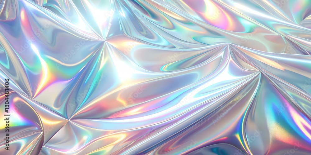 Poster colorful abstract holographic foil background creating a mesmerizing texture with iridescent highlig