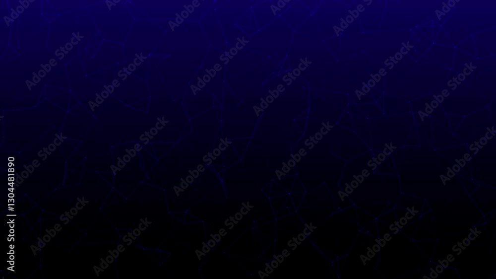 Poster Dark black and blue connection plexus animation background, network web motion graphic