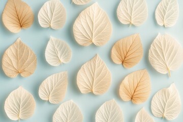 Geometric Pattern Created With Cut Leaves Displayed on a Light Background for Artistic Inspiration