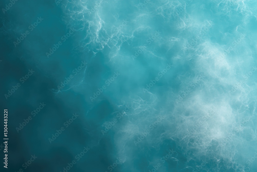 Poster mysterious underwater scene with soft waves and shimmering light