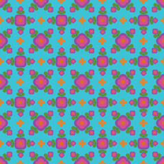 seamless pattern with flower pink and blue color wallpaper cover floor 