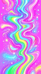 Obraz premium Vibrant chromatic waves in a digital rendering with an electric finish