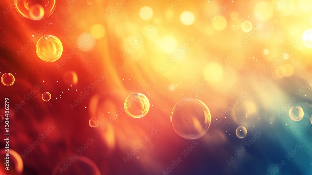 Aufkleber bubbles float in warm light with bokeh background, ideal for abstract designs