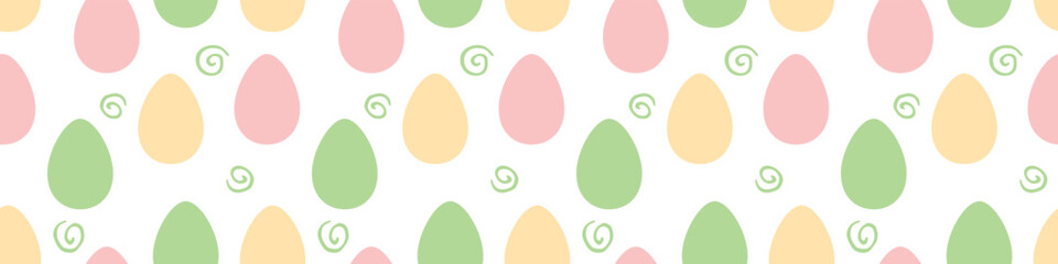 Seamless easter pattern with ornamental eggs. Vector pastel multicolor holiday decorations, backgrounds and textures. For fabric, textile, wrapping paper, packaging, web