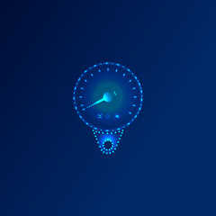 Low poly motorbike miter icon vector design