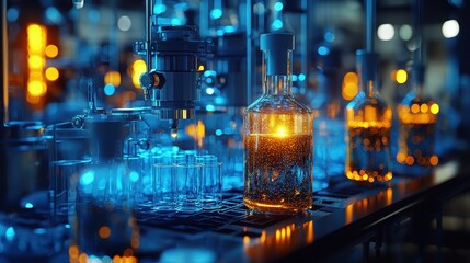 Cutting-edge chemical lab equipment for innovative close-up research experimentation