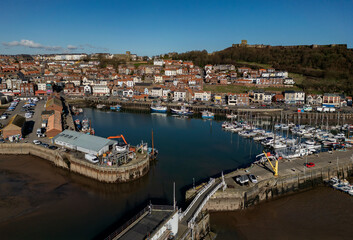 Obraz premium Scarborough Harbor in North Yorkshire - United Kingdom