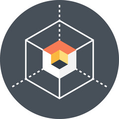 3D Modeling flat web icon