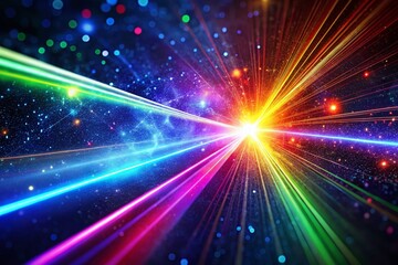 Fototapeta premium Cosmic Laser Beam: High-Speed Energy Burst, Sci-Fi Tilt-Shift
