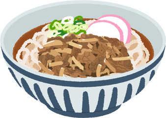 肉うどんのイラスト