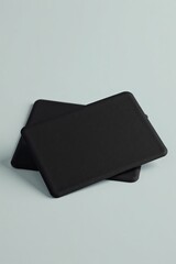 Minimalist black rounded business card mockup with blank space, round, space